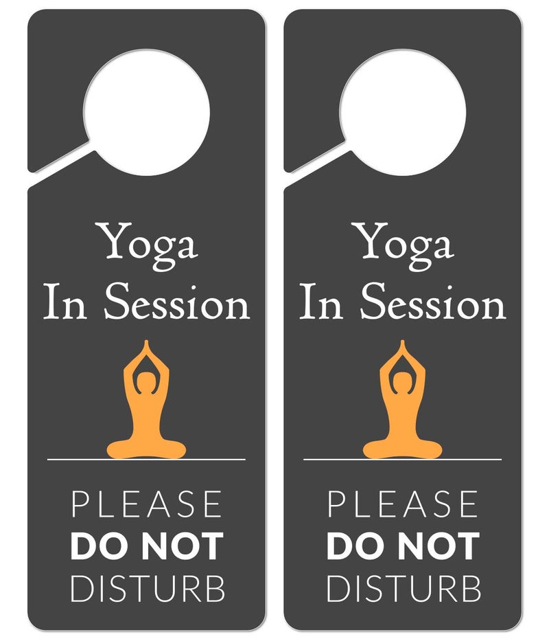 Fun-Plus Do Not Disturb Door Hanger Sign, 2 Pack, Please Do Not Disturb Sign, Yoga In Session - Image 1